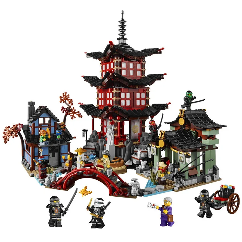 

737pcs Diy Ninja Temple of Airjitzu Ninjagoes Smaller Version Building Blocks Set Compatible with Legoinglys Toy for Kids Bricks