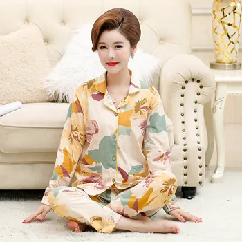 Spring and Autumn Long Sleeve Middle-aged Mom Cotton Pajamas WOMEN'S Cardigan Button Set Autumn and Winter Clothing Plus-sized X
Spring and Autumn Long Sleeve Middle-aged Mom Cotton Pajamas WOMEN'S Cardigan Button Set Autumn and Winter Clothing Plus-sized X