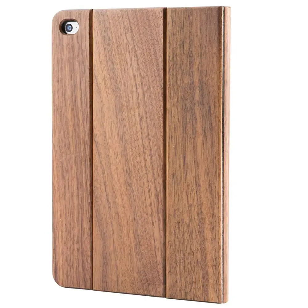 Фото New Hot Solid Walnut Wood Protective Flip Case for iPad Air 2 Stand Function Full Leather | Компьютеры и офис