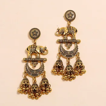 Vintage Handmade Beads Thailand Elephant Moon Indian Jhumki Jhumka Earrings Bohemia Party Jewelry
Vintage Handmade Beads Thailand Elephant Moon Indian Jhumki Jhumka Earrings Bohemia Party Jewelry