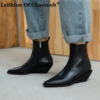 Stylish Wedges Heels Ankle Boots for Women Genuine Leather Shoes Woman Autumn Winter Ladies Female Leather Short Boots Botas New
Stylish Wedges Heels Ankle Boots for Women Genuine Leather Shoes Woman Autumn Winter Ladies Female Leather Short Boots Botas New
