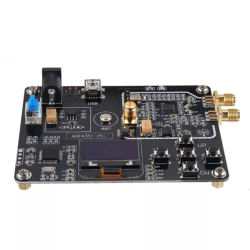 ADF4351 Development Board RF Signal Generator Module USB Port Dual Output Frequency Synthesizer 35M-4.4G Multifunctional
ADF4351 Development Board RF Signal Generator Module USB Port Dual Output Frequency Synthesizer 35M-4.4G Multifunctional
