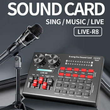 Sound Card R8 Voice Changer Sound Mixer Board For Live Streaming Voice Changer Sound Card Multiple Sound Effects Audio Mixer
Sound Card R8 Voice Changer Sound Mixer Board For Live Streaming Voice Changer Sound Card Multiple Sound Effects Audio Mixer