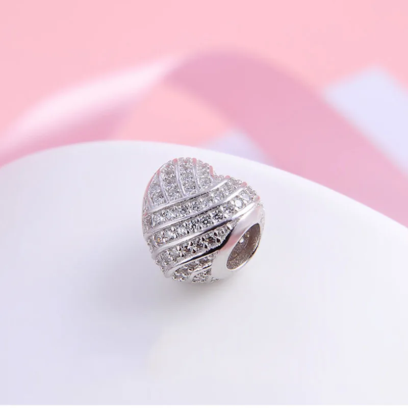 Authentic 925 Sterling Silver Beads New Inlaid Heart-shaped Fashion Beads Fit Original Pandora Bracelet For Women Diy Jewelry
Authentic 925 Sterling Silver Beads New Inlaid Heart-shaped Fashion Beads Fit Original Pandora Bracelet For Women Diy Jewelry