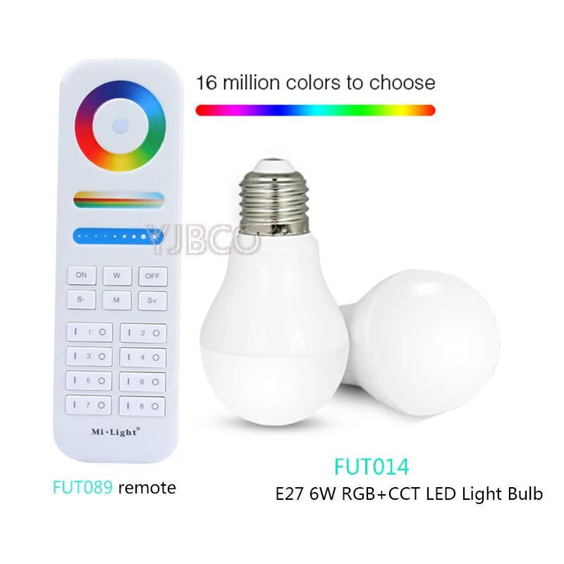 Miboxer E27 6W RGB+CCT LED Bulbs AC86-265V;FUT089 8-Zone RGB+CCT Remote Controller
Miboxer E27 6W RGB+CCT LED Bulbs AC86-265V;FUT089 8-Zone RGB+CCT Remote Controller