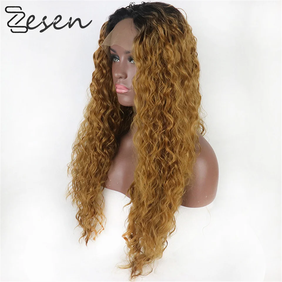Фото ZESEN 1bt/30 кудрявые кружевные передние парики для черных женщин | Синтетическое плетение (4001042242431)