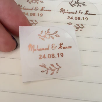 Personalized foil Rose gold text transparent stickers custom bridal shower wedding envelope seal souvenir favour label
Personalized foil Rose gold text transparent stickers custom bridal shower wedding envelope seal souvenir favour label