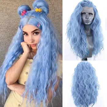 Bombshell Synthetic 13*3 Lace Front Wig Sky Blue Water Wave Heat Resistant Fiber Natural Hairline Side Parting For Women Wigs
Bombshell Synthetic 13*3 Lace Front Wig Sky Blue Water Wave Heat Resistant Fiber Natural Hairline Side Parting For Women Wigs
