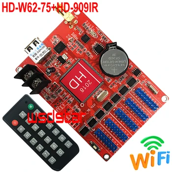 HD-W62-75+HD-909IR IR remote LED controller 640*160 5*HUB75 data interface Lintel RGB Seven color LED display WIFI control card
HD-W62-75+HD-909IR IR remote LED controller 640*160 5*HUB75 data interface Lintel RGB Seven color LED display WIFI control card