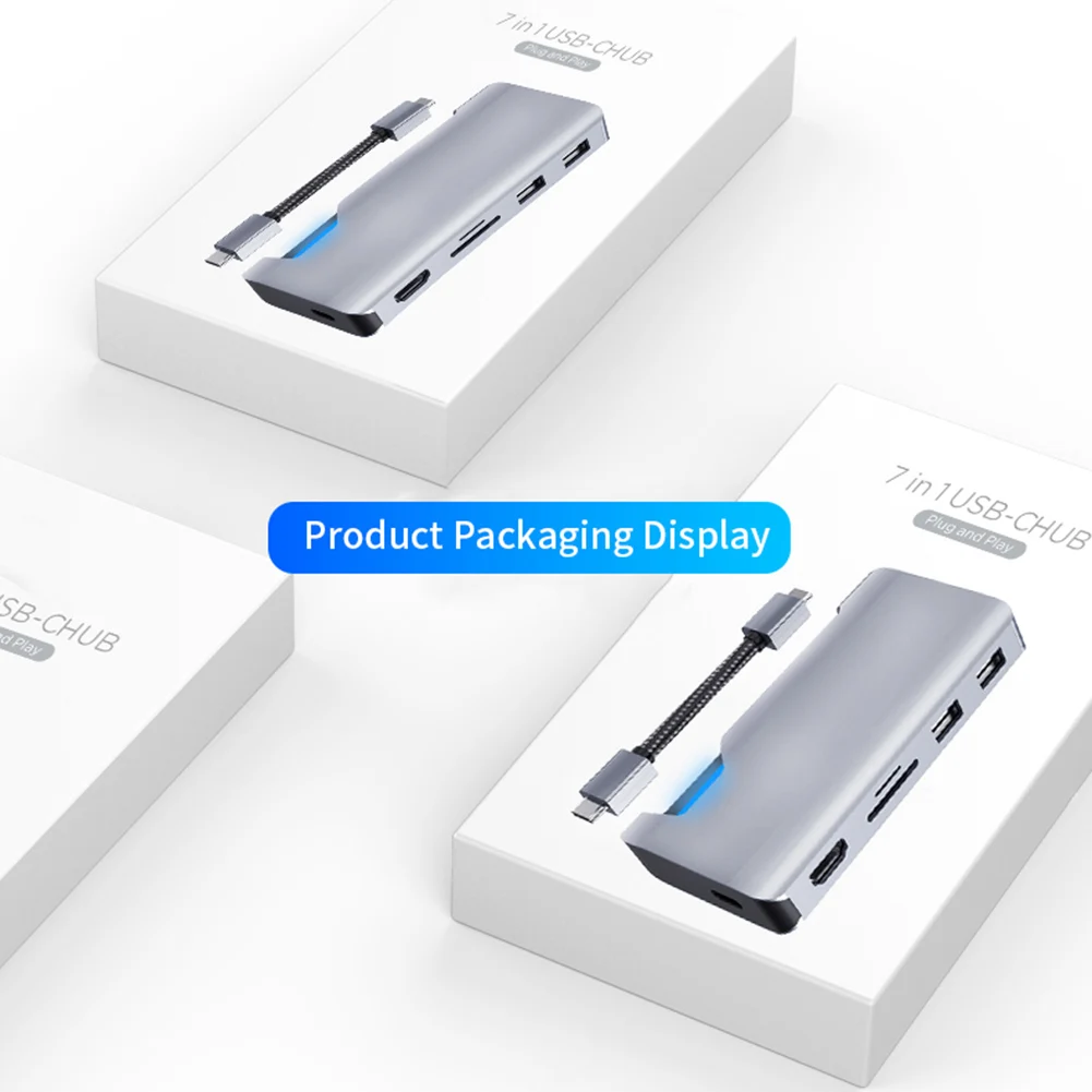 USB Type C Hub 7 in 1 Type-C to HDMI USB3.0 SD TF HDMI RJ45 PD Multiport Adapter for Laptops Notebooks
USB Type C Hub 7 in 1 Type-C to HDMI USB3.0 SD TF HDMI RJ45 PD Multiport Adapter for Laptops Notebooks