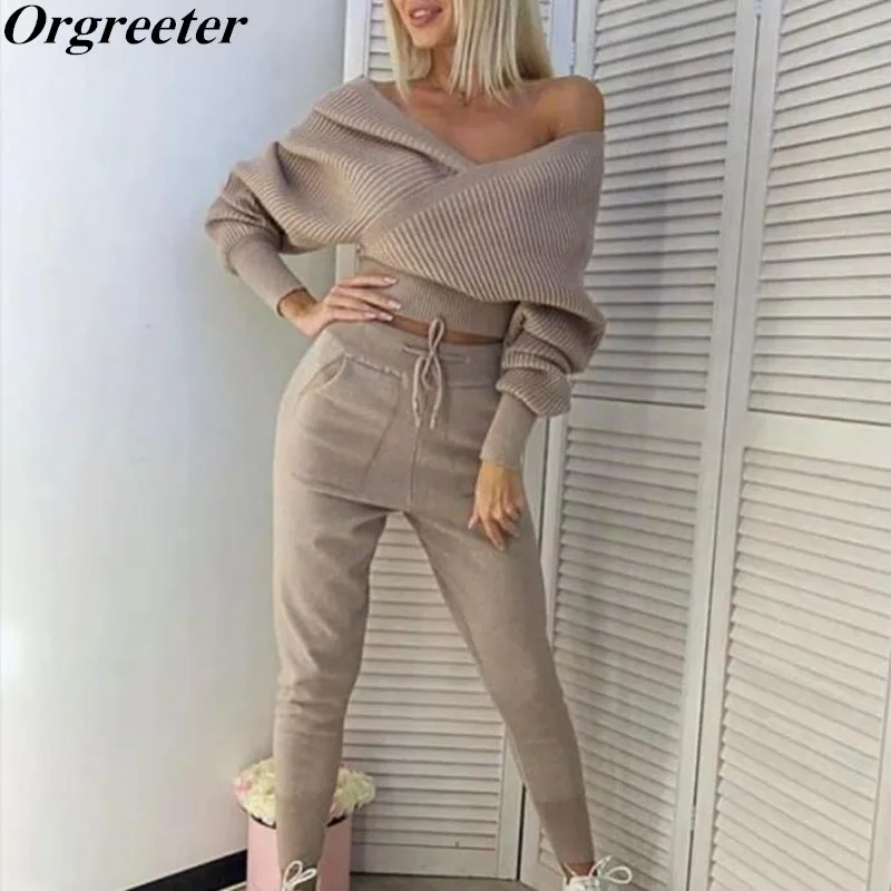 FREE SHIPPING Sweater Tracksuits Set Harrem Pants And Double V Neck Pullover Sweater JKP5882 FREE SHIPPING Sweater Tracksuits Set Harrem Pants And Double V Neck Pullover Sweater JKP5882
