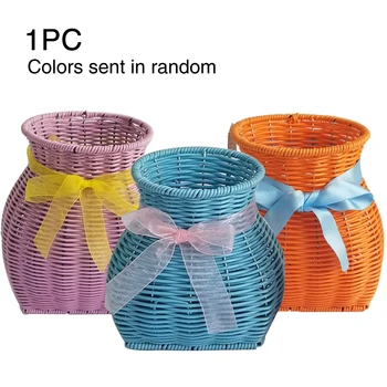 Handmade Woven Space Saving Imitation Vine Craft Durable Succulents Storage Basket Home Decor Flower Pot Washable With Bowknot
Handmade Woven Space Saving Imitation Vine Craft Durable Succulents Storage Basket Home Decor Flower Pot Washable With Bowknot