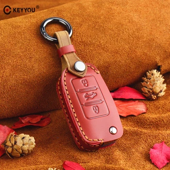 KEYYOU Leather Car Key Case For VW Volkswagen Polo Golf Passat Beetle Caddy T5 Eos Tiguan Skoda A5 SEAT Leon Flip Remote Cover
KEYYOU Leather Car Key Case For VW Volkswagen Polo Golf Passat Beetle Caddy T5 Eos Tiguan Skoda A5 SEAT Leon Flip Remote Cover