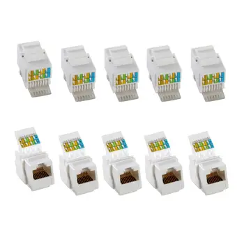 

10Pcs Network Hubs Cat6 Ethernet LAN Network RJ45 Keystone Jack Wall End Plug Module Adapters Network Hubs усилитель