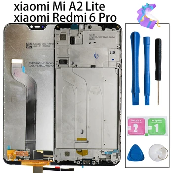 5.84" AAA Quality IPS LCD+Frame For Xiaomi Mi A2 Lite LCD Display Screen Replacement For Redmi 6 Pro LCD 2280*1080 Resolution