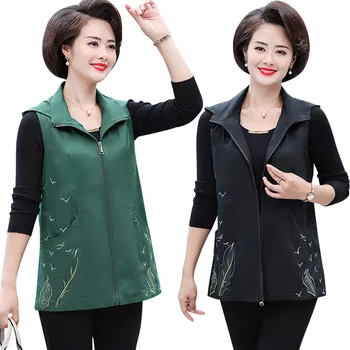 2020 Women's Sleeveless Waistcoat Casual Loose Cotton Vest Plus Size Mother Pocket Embroidery Tops Hooded Jacket Coat
2020 Women's Sleeveless Waistcoat Casual Loose Cotton Vest Plus Size Mother Pocket Embroidery Tops Hooded Jacket Coat