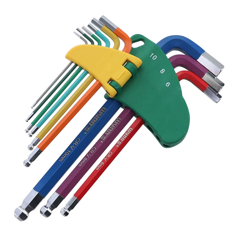 1Set Ball-head Screwdriver Hex Wrench Set Colour Coding Wear-resisting Anticorrosion Hexagon Torx Star Spanner | Инструменты