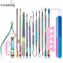 Rainbow Stainless Steel Nail Art Tools Cuticle Pusher Dead Skin Gel Polish Remove Nipper Cleaner Care Tool Pedicure Manicure Set
Rainbow Stainless Steel Nail Art Tools Cuticle Pusher Dead Skin Gel Polish Remove Nipper Cleaner Care Tool Pedicure Manicure Set
