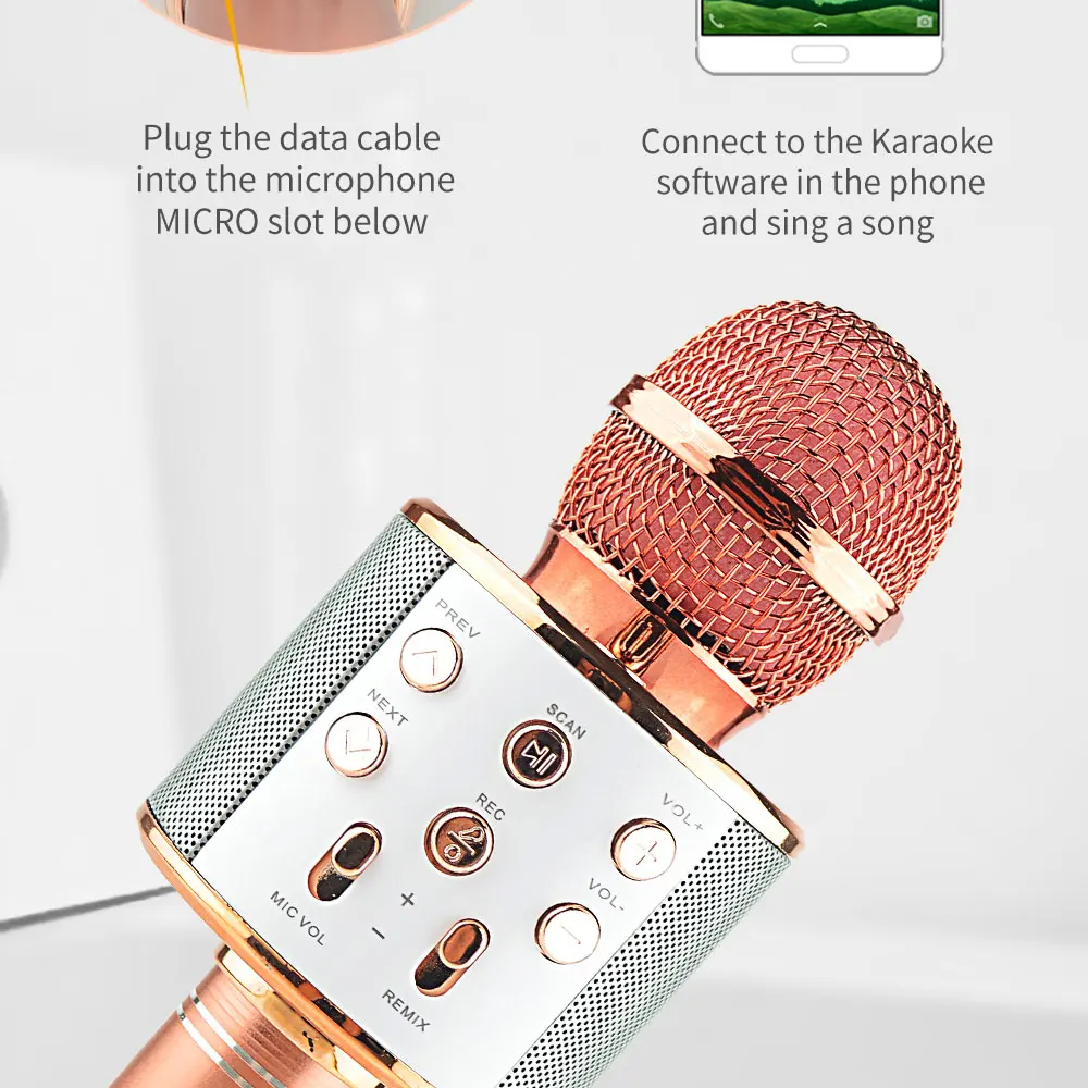 Fast-Delivery WS858 Karaoke Microphone Wireless Speaker Recording Youtube Bluetooth Microphone For Smartphone Kids Fast-Delivery WS858 Karaoke Microphone Wireless Speaker Recording Youtube Bluetooth Microphone For Smartphone Kids