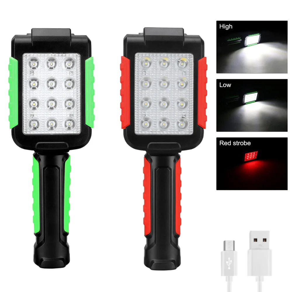 Portable 12LED Flashlight 1800mAh USB Rechargeable Work Light 3AAA 180° Inspection lamp Red Emergency Strobe Light Lantern
Portable 12LED Flashlight 1800mAh USB Rechargeable Work Light 3AAA 180° Inspection lamp Red Emergency Strobe Light Lantern