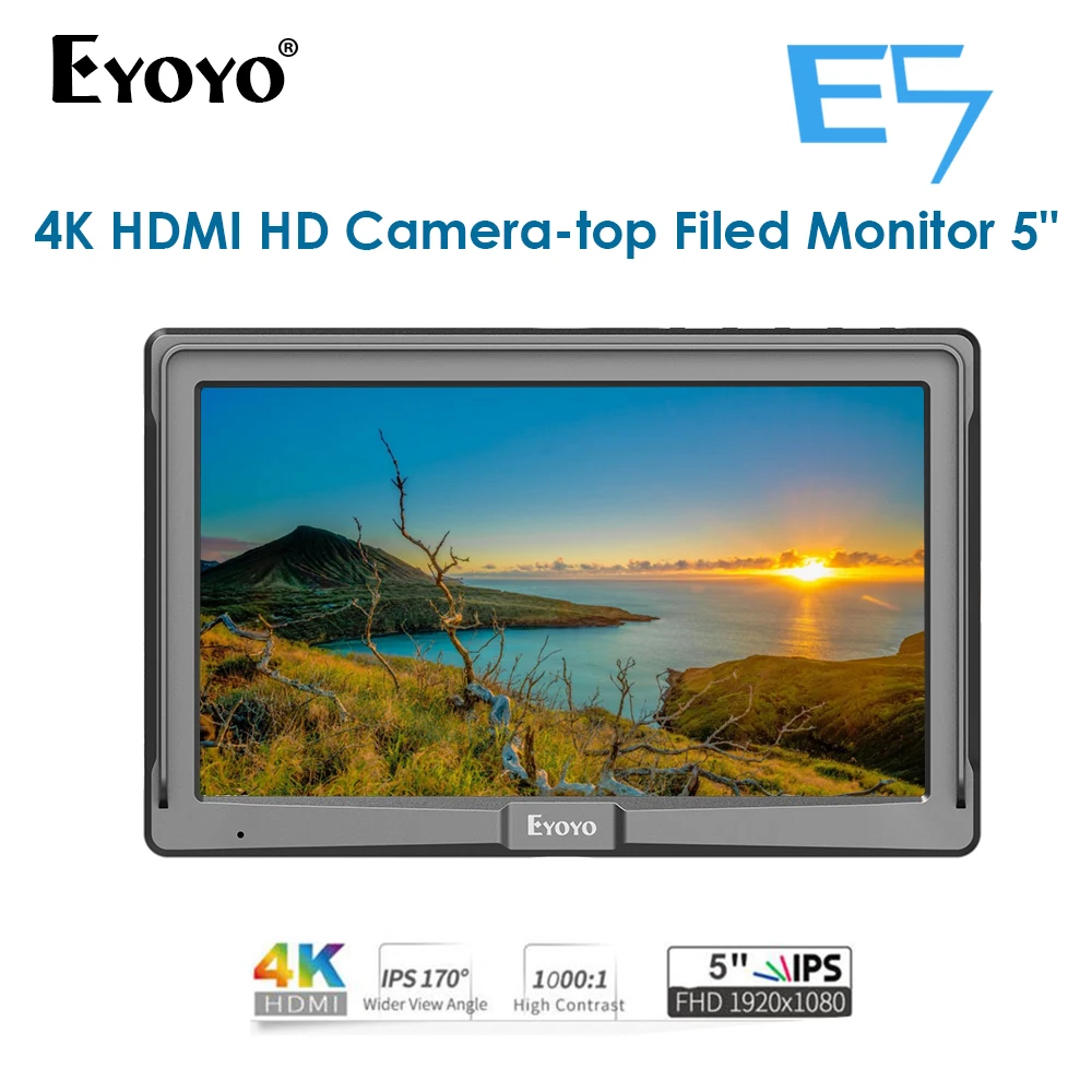 Eyoyo E5 5" IPS DSLR Camera Field Monitor 4K HDMI 1920X1080 High Brightness Video LCD Display for Gimbal Stabilizer | Компьютеры и