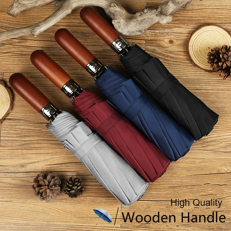 10 Ribs Windproof Double-layer Umbrella Male Wooden Handle Automatic Business Sunshade Men's Umbrellas Female Parasol
10 Ribs Windproof Double-layer Umbrella Male Wooden Handle Automatic Business Sunshade Men's Umbrellas Female Parasol