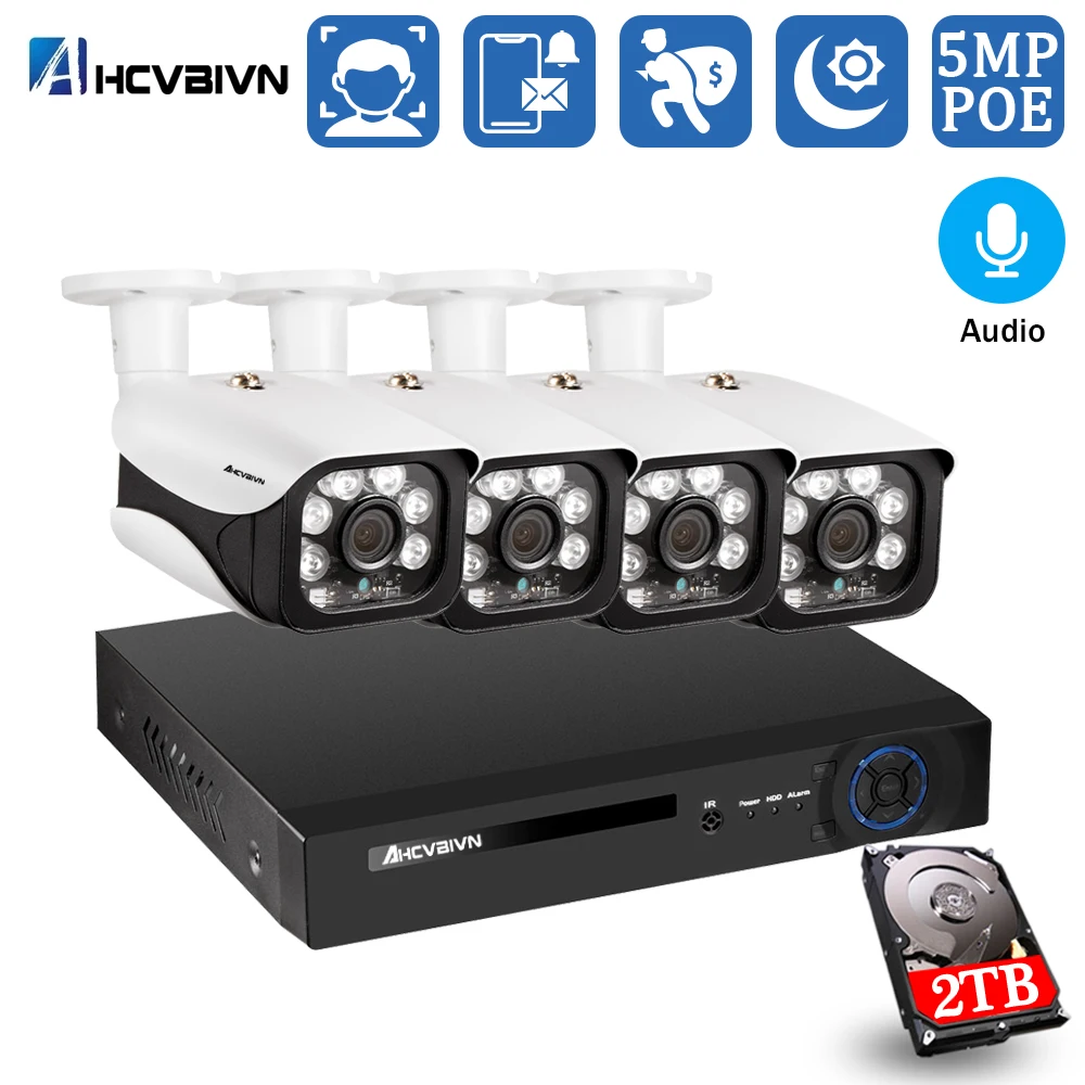 H.265 8CH 5MP CCTV Camera System Wireless POE NVR Kit Outdoor Waterproof 5MP Audio POE IP Camera Security Surveillance System
H.265 8CH 5MP CCTV Camera System Wireless POE NVR Kit Outdoor Waterproof 5MP Audio POE IP Camera Security Surveillance System
