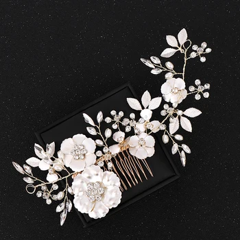 Vintage wedding Gold Hair Accessories Elegant Crystal Rhinestone Wedding Bride Hair Comb White Flower Leaves Women Hair Jewelry
Vintage wedding Gold Hair Accessories Elegant Crystal Rhinestone Wedding Bride Hair Comb White Flower Leaves Women Hair Jewelry