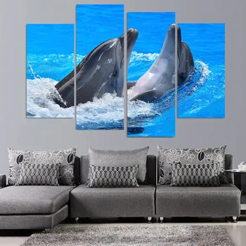 4 Panels Canvas Painting Dolphins Play Spray Hd Printed Wall Art Poster Home Decoration Wall Picture for Living Room No Framed
4 Panels Canvas Painting Dolphins Play Spray Hd Printed Wall Art Poster Home Decoration Wall Picture for Living Room No Framed