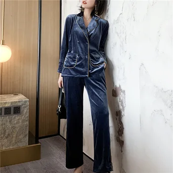 Navy Blue Women Pajamas Suit Sleepwear Nightgown Lingerie Velour Autumn Winter Bathrobe Gown Kimono 2pcs Nightwear Home Wear
Navy Blue Women Pajamas Suit Sleepwear Nightgown Lingerie Velour Autumn Winter Bathrobe Gown Kimono 2pcs Nightwear Home Wear