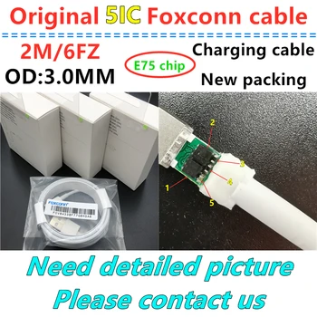 100pcs/lot Genuine Original 2M/6FZ 5ic E75 Chip Sync Data USB charger Cable for Foxconn XS X i7 8 6 plus 5s With green label
100pcs/lot Genuine Original 2M/6FZ 5ic E75 Chip Sync Data USB charger Cable for Foxconn XS X i7 8 6 plus 5s With green label