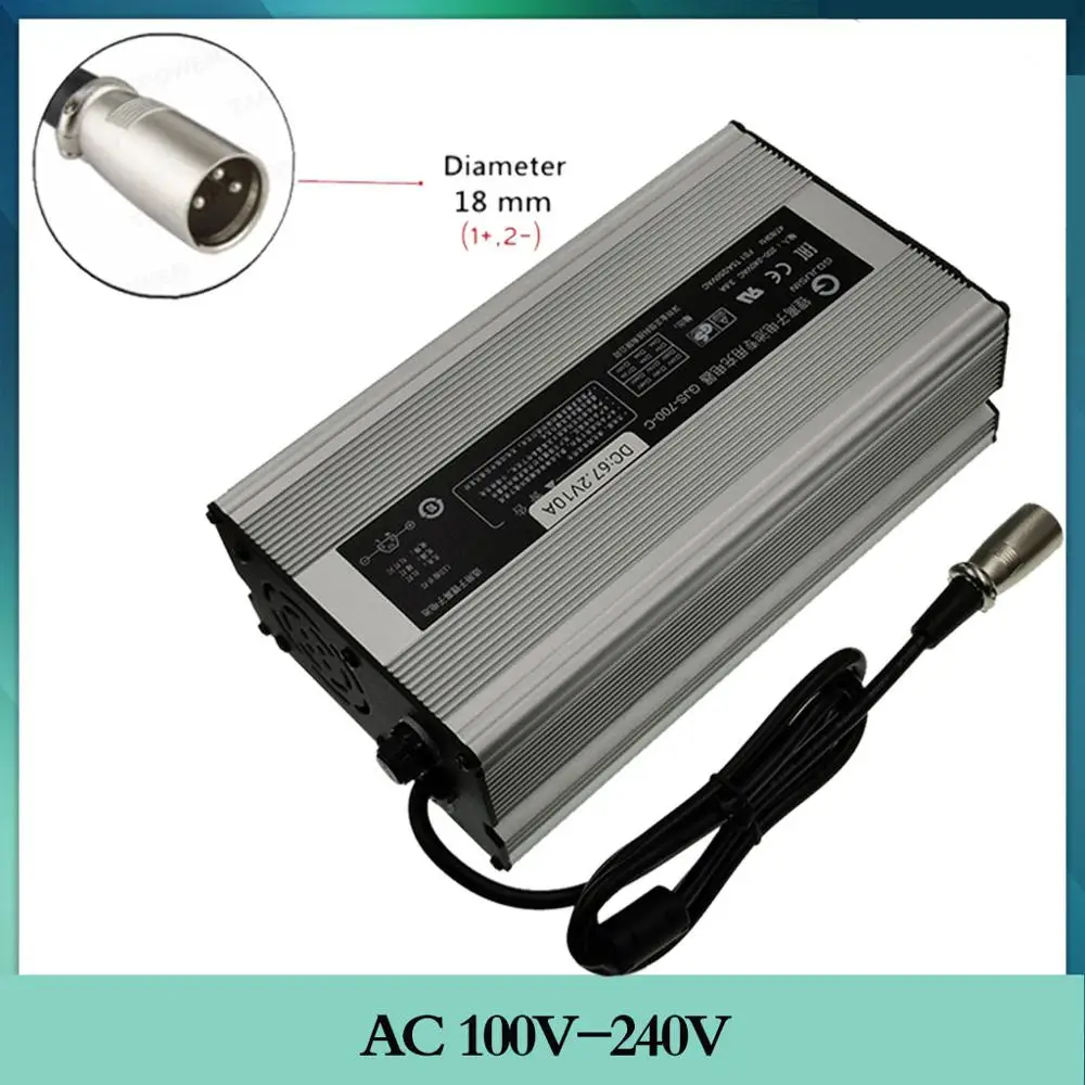 67 2 V 10A Зарядное устройство 60V 16S литий-ионный аккумулятор для Батарея Смарт