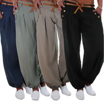 Casual Women Solid Color High Waist Belted Harem Pants Loose Long Trousers Women's solid color slacks 
Casual Women Solid Color High Waist Belted Harem Pants Loose Long Trousers Women's solid color slacks