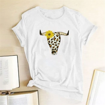 Bull Head Leopard Printing T-shirts Women Clothes Summer 2020 Tshirt Women Casual Tshirt Woman Vogue Camisetas Mujer Verano 
Bull Head Leopard Printing T-shirts Women Clothes Summer 2020 Tshirt Women Casual Tshirt Woman Vogue Camisetas Mujer Verano