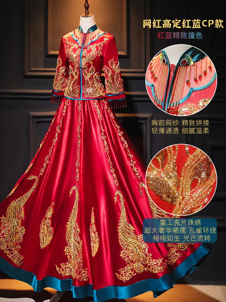 Traditional Sequins Embroidery Bride Cheongsam Marriage Suit Classic Chinese Couple Women Men Wedding Dress Qipao Vestidos
Traditional Sequins Embroidery Bride Cheongsam Marriage Suit Classic Chinese Couple Women Men Wedding Dress Qipao Vestidos