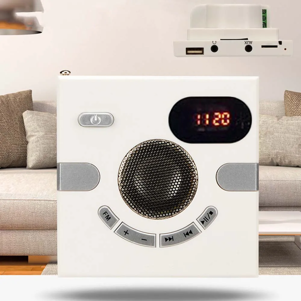Type Wall Speaker FM Radio With Time Display Headphone Jack Support AUX Audio TF Card USB Disk MP3 Player USB Charge
Type Wall Speaker FM Radio With Time Display Headphone Jack Support AUX Audio TF Card USB Disk MP3 Player USB Charge