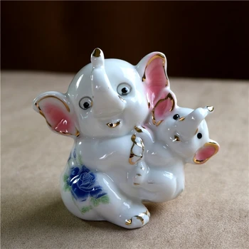 Lovely Porcelain Mother and Baby Elephant Figurine Ceramic Wild Animal Miniature Gift Craft Ornament for Home Decor Mother's Day
Lovely Porcelain Mother and Baby Elephant Figurine Ceramic Wild Animal Miniature Gift Craft Ornament for Home Decor Mother's Day