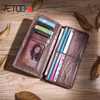 AETOO Men's wallet, long leather ultra-thin handbag, retro minimalist head layer leather casual wallet
AETOO Men's wallet, long leather ultra-thin handbag, retro minimalist head layer leather casual wallet