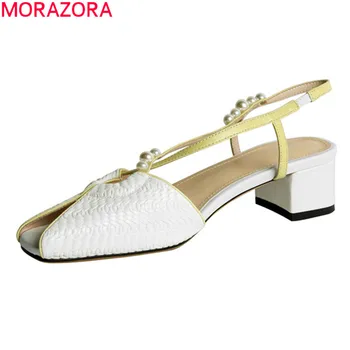 MORAZORA New Brand summer women sandals genuine leather classic ladies shoes thick heels square toe dress shoes white
MORAZORA New Brand summer women sandals genuine leather classic ladies shoes thick heels square toe dress shoes white
