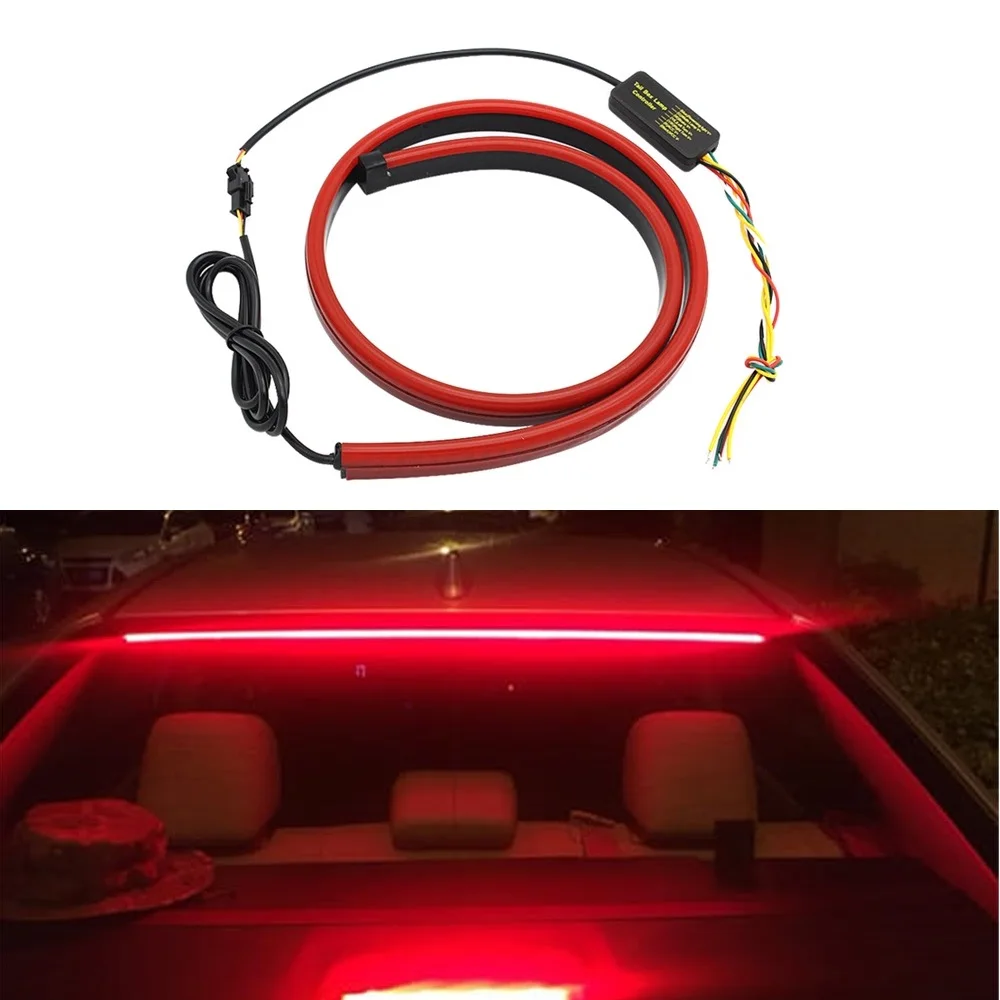 12V LED Car Hight Mount Brake Lights 90/100cm Flexible LED Strip Warning Light Stop Lamp Auto Turn Signal Light Multi-mode
12V LED Car Hight Mount Brake Lights 90/100cm Flexible LED Strip Warning Light Stop Lamp Auto Turn Signal Light Multi-mode