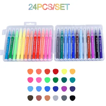 24pcs/set Watercolor Pen Brush Markers Fineliner Drawing for Bullet Journal Art Markers Pens Colors School Stationery Supplies
24pcs/set Watercolor Pen Brush Markers Fineliner Drawing for Bullet Journal Art Markers Pens Colors School Stationery Supplies