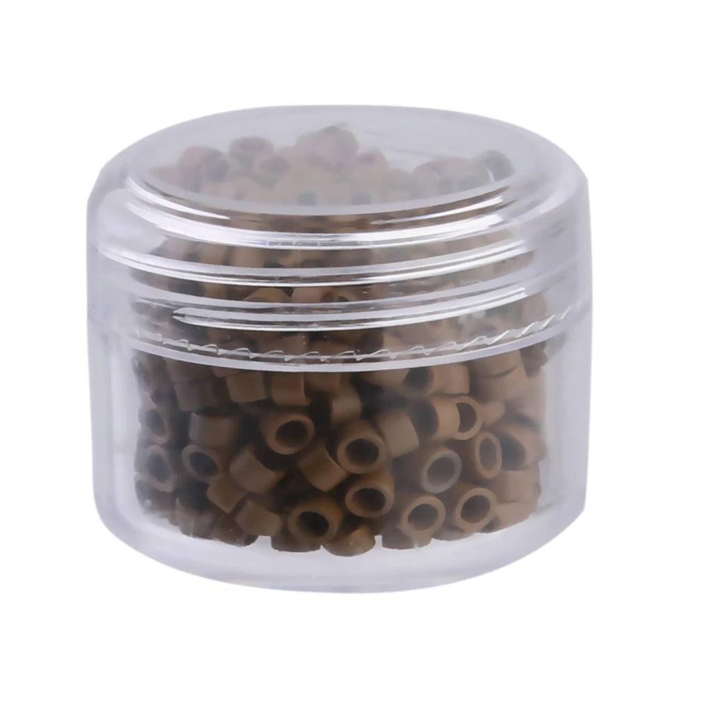 500Pcs 5mm Aluminum Nano Rings Beads for Hair Extensions Light Brown 500Pcs 5mm Aluminum Nano Rings Beads for Hair Extensions Light Brown