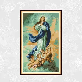 Cross Stitch kit Sale The Virgin with Angels Patterns Counted DMC Cotton Thread Embroidery DIY Handmade Home Decoration 
Cross Stitch kit Sale The Virgin with Angels Patterns Counted DMC Cotton Thread Embroidery DIY Handmade Home Decoration