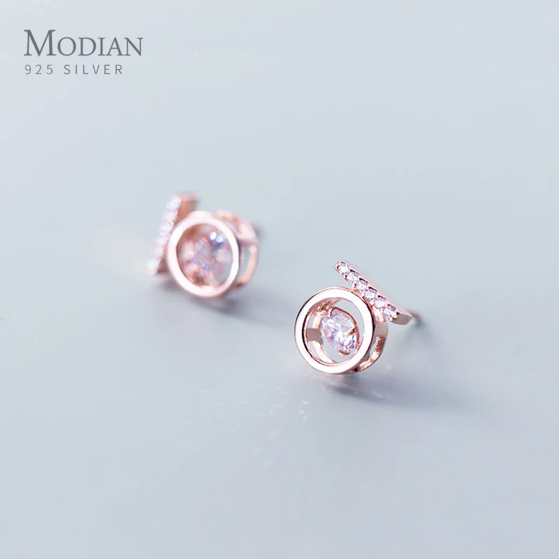 Modian Dazzling Zircon Geometric Round Stud Earring for Women 925 Sterling Silver Anti-Allergy Ear Pin Korea Style Fine Jewelry
Modian Dazzling Zircon Geometric Round Stud Earring for Women 925 Sterling Silver Anti-Allergy Ear Pin Korea Style Fine Jewelry