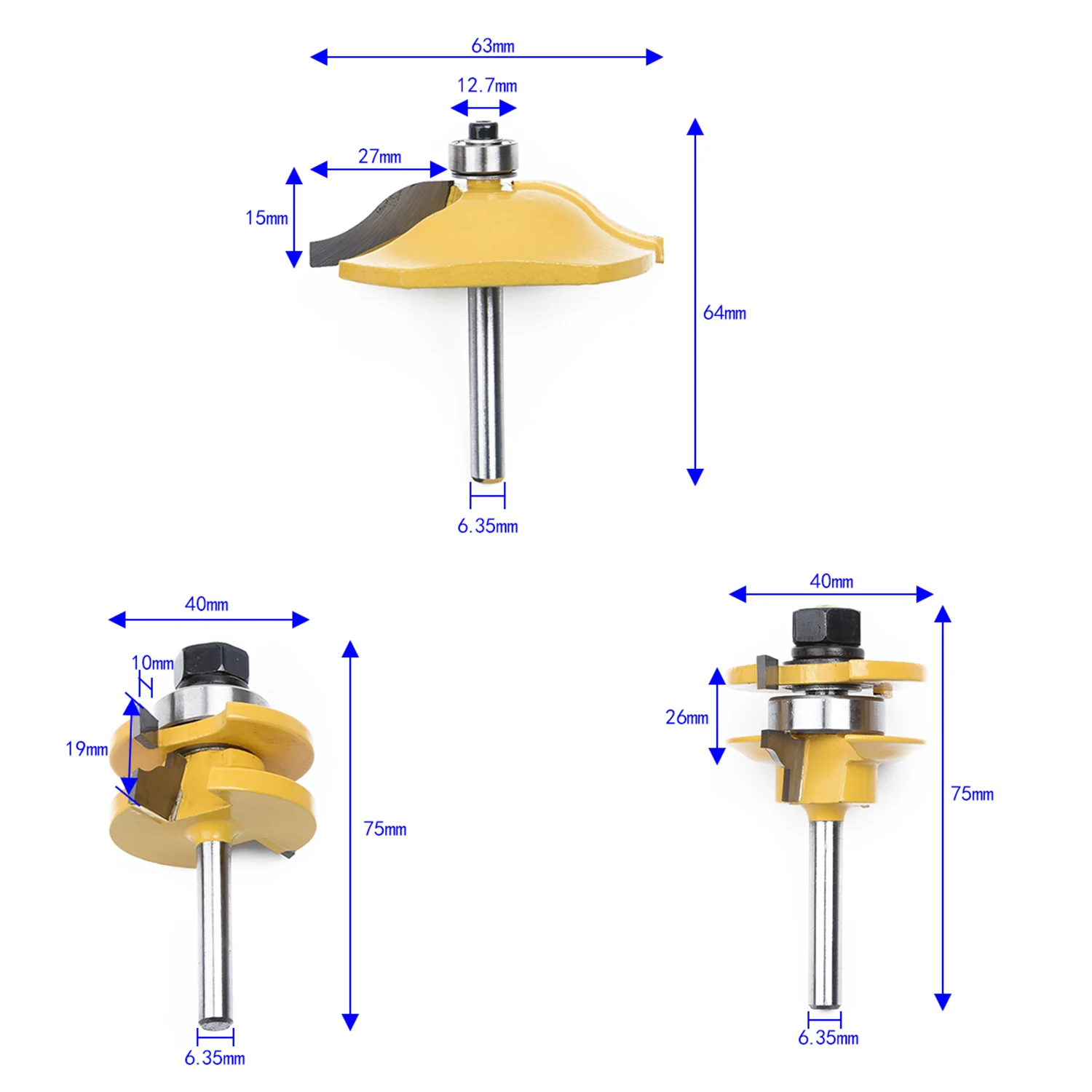 Durable 3pcs 1/4\\'\\' Shank Rail Stile Ogee Blade Cutter Panel Cabinet Router Bits Set New Year Home Garden Supplies
Durable 3pcs 1/4\\'\\' Shank Rail Stile Ogee Blade Cutter Panel Cabinet Router Bits Set New Year Home Garden Supplies