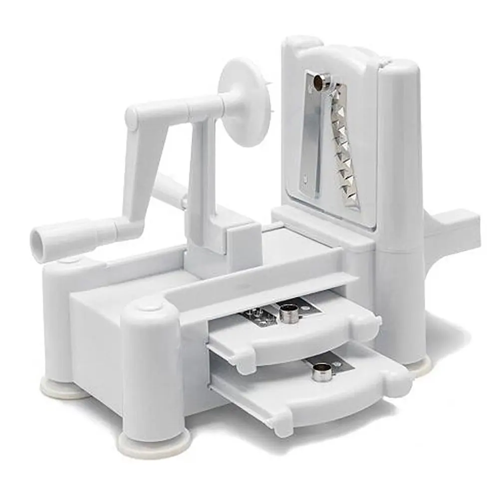 Kitchen Spiral Master Vegetable Cutter, 5 Stainless Steel Slicer Blades Cut
Kitchen Spiral Master Vegetable Cutter, 5 Stainless Steel Slicer Blades Cut