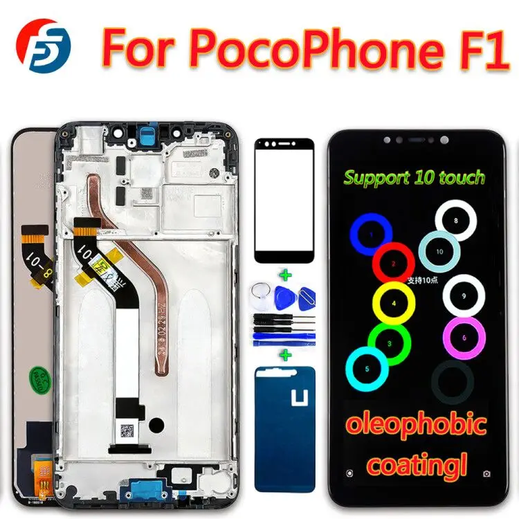 100% Tested Touch Screen For Xiaomi poco F1 LCD Display Oleophobic coating and 10 touchs Coating Digitizer Assembly Frame Gift
100% Tested Touch Screen For Xiaomi poco F1 LCD Display Oleophobic coating and 10 touchs Coating Digitizer Assembly Frame Gift