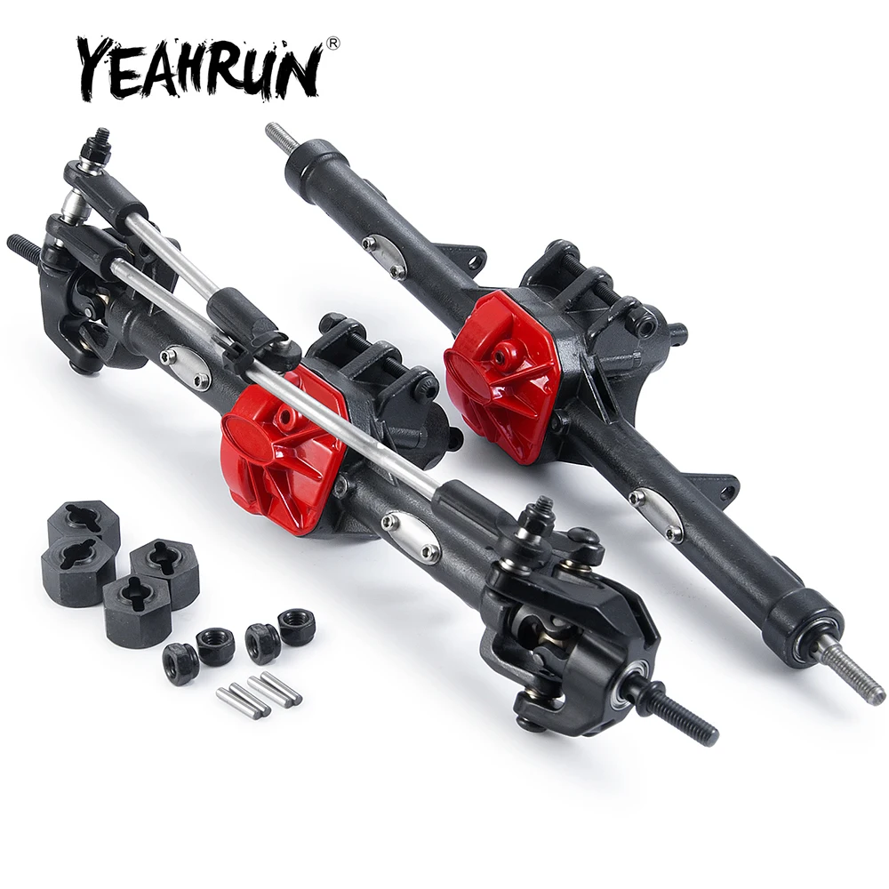 

YEAHRUN Metal Alloy Front/Rear Axle for Axial SCX10 II 90046 90047 90059 90060 1/10 RC Rock Crawler Car Model Upgrade Parts