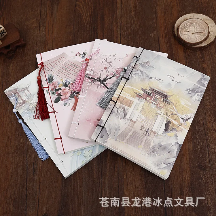 Chinese ancient wind handmade car line notebook color inner page with tassel notepad custom
Chinese ancient wind handmade car line notebook color inner page with tassel notepad custom