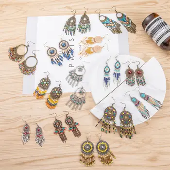Charming Bohemian Vintage Ethnic Long Tassel Fringe Dangling Pendant Round New Fashion Earrings For Women 2019 Accesories
Charming Bohemian Vintage Ethnic Long Tassel Fringe Dangling Pendant Round New Fashion Earrings For Women 2019 Accesories